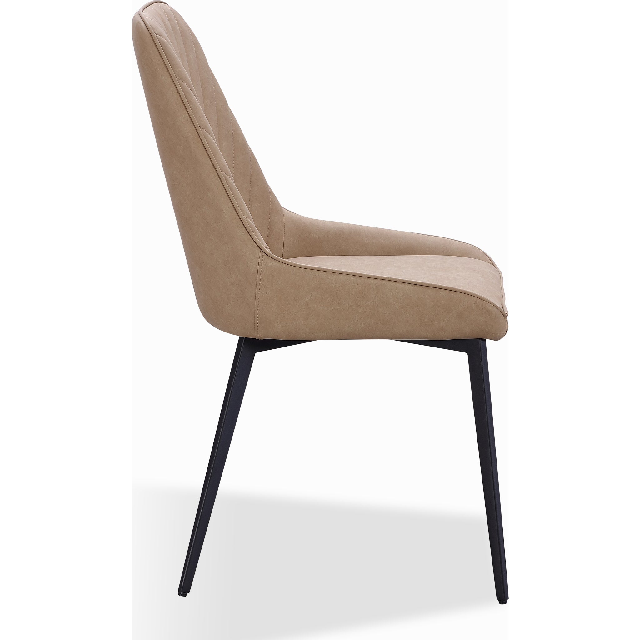 Lucia Metal Leg Upholstered Dining Chair in Honey Synthetic Leather