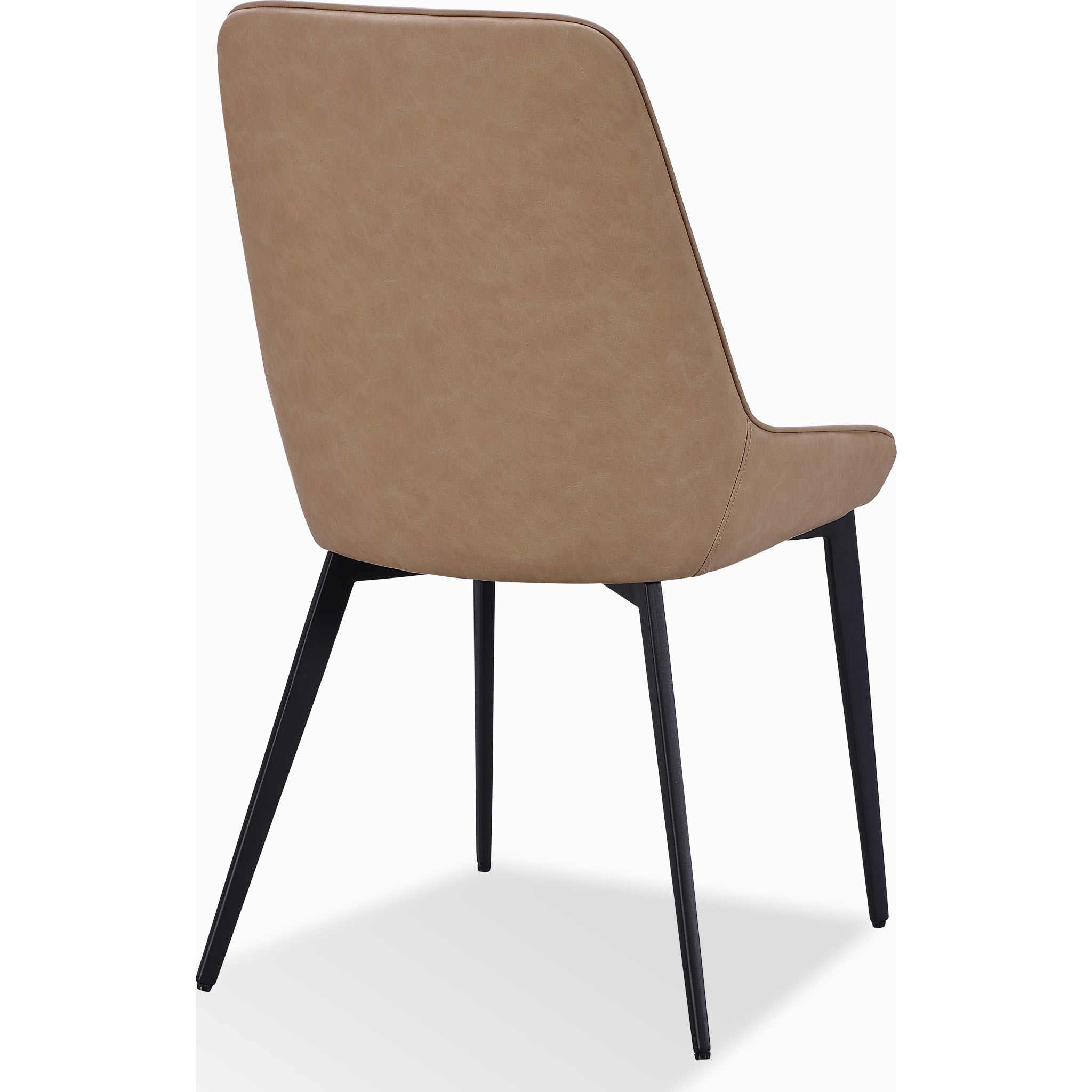 Lucia Metal Leg Upholstered Dining Chair in Honey Synthetic Leather