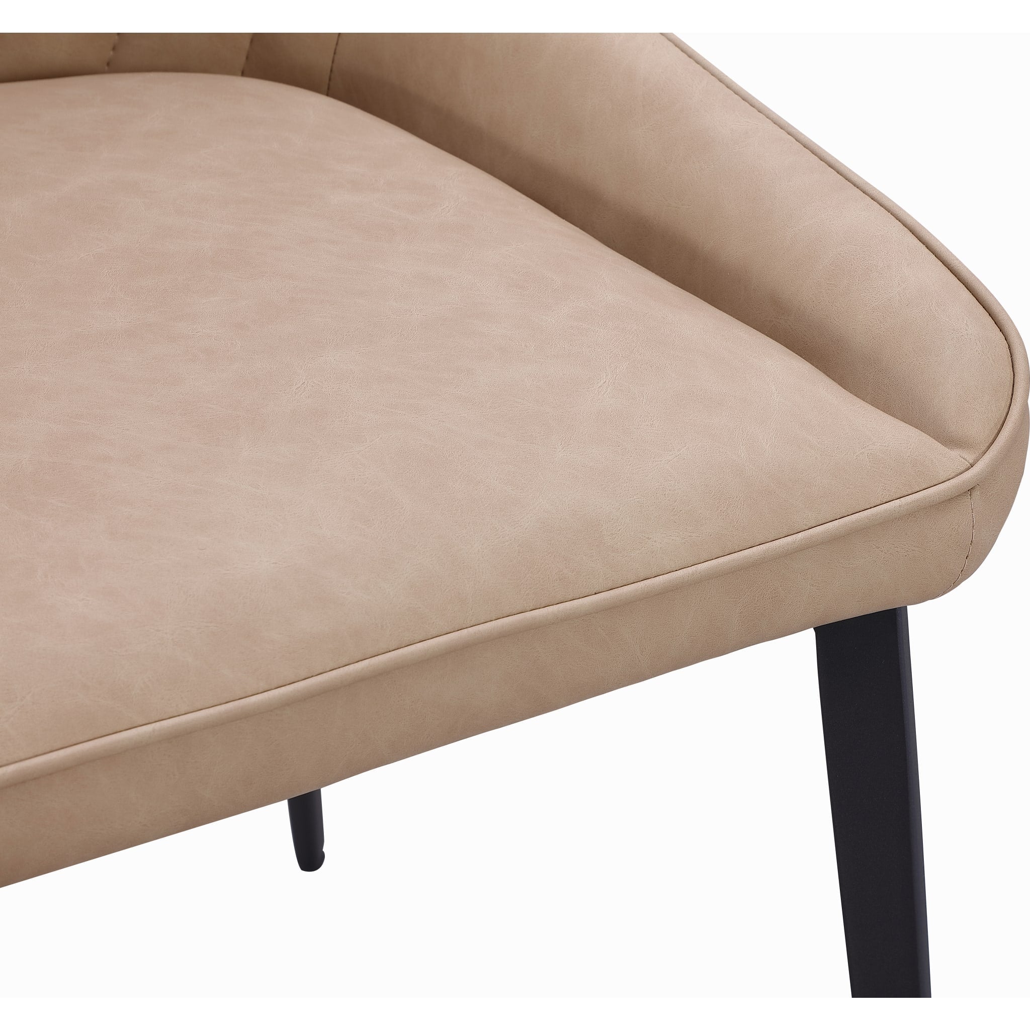 Lucia Metal Leg Upholstered Dining Chair in Honey Synthetic Leather