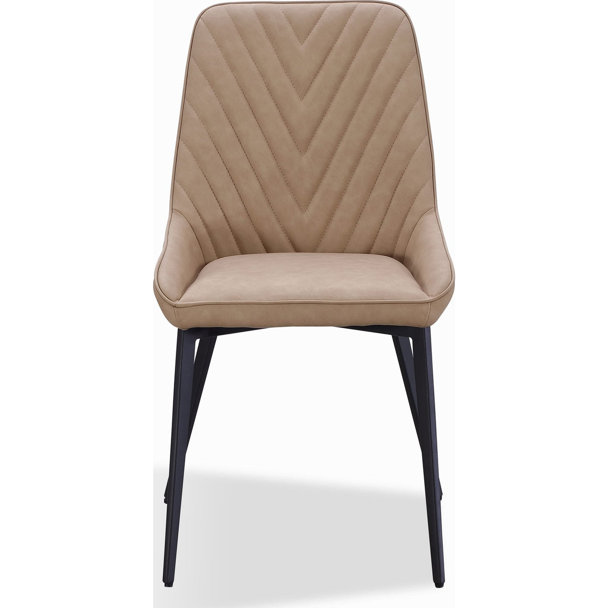 Lucia Metal Leg Upholstered Dining Chair in Honey Synthetic Leather