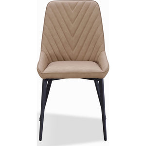 Lucia Metal Leg Upholstered Dining Chair in Honey Synthetic Leather