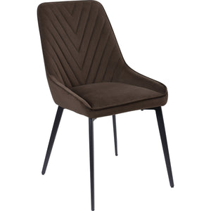 Lucia Metal Leg Upholstered Dining Chair in Penny  Velvet and Gunmetal