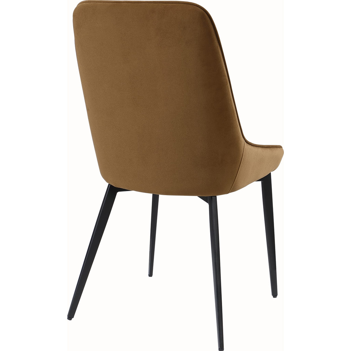 Lucia Upholstered Dining Chair in Cognac Velvet and Black Metal