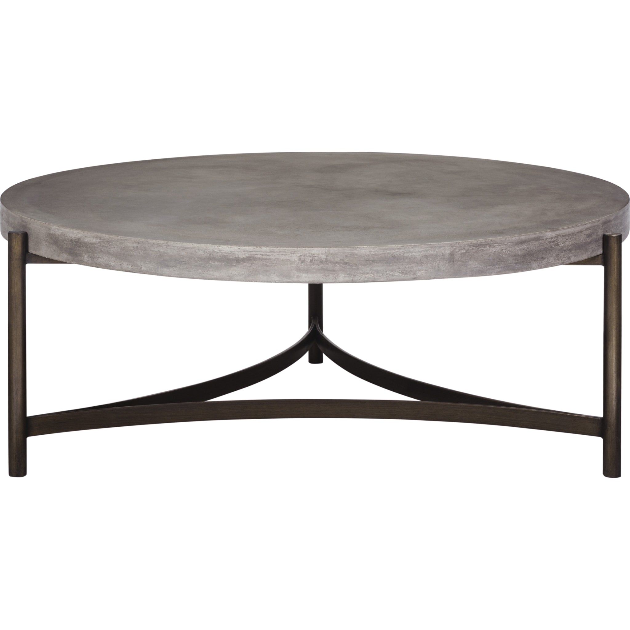 Lyon Round Natural Concrete and Metal Coffee Table