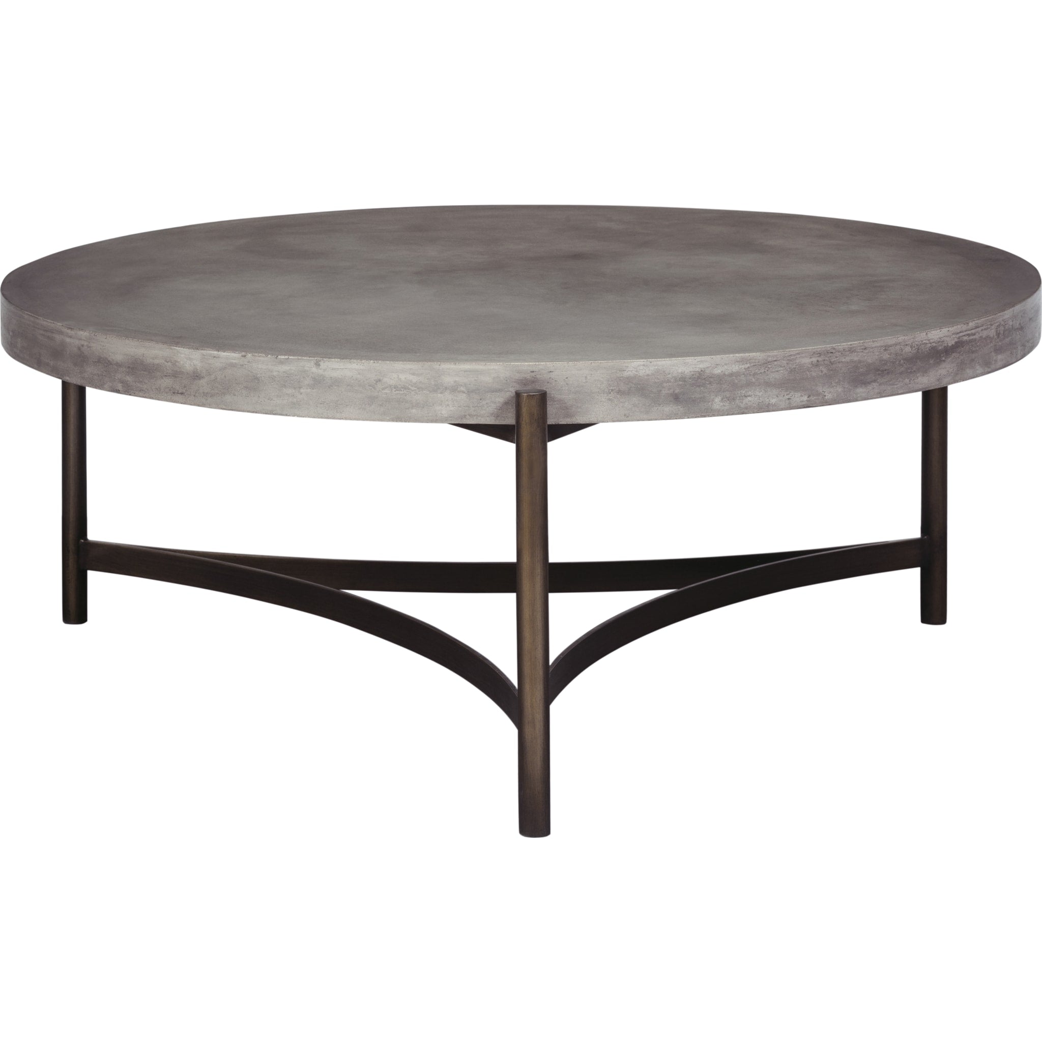 Lyon Round Natural Concrete and Metal Coffee Table