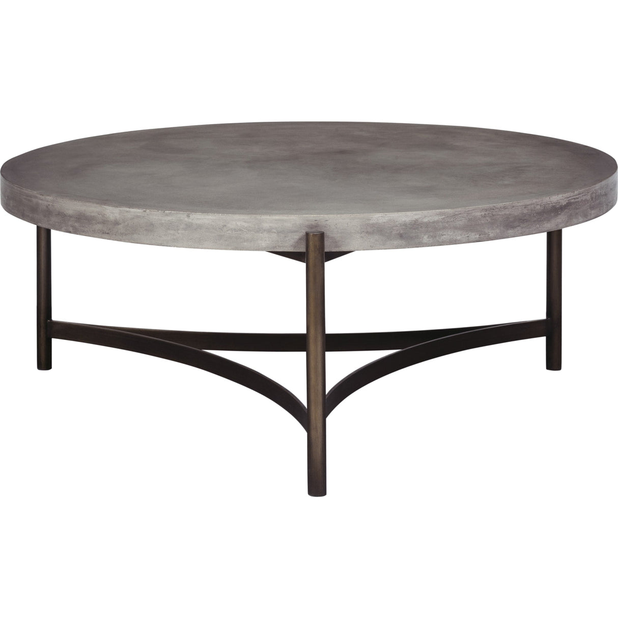 Lyon Round Natural Concrete and Metal Coffee Table