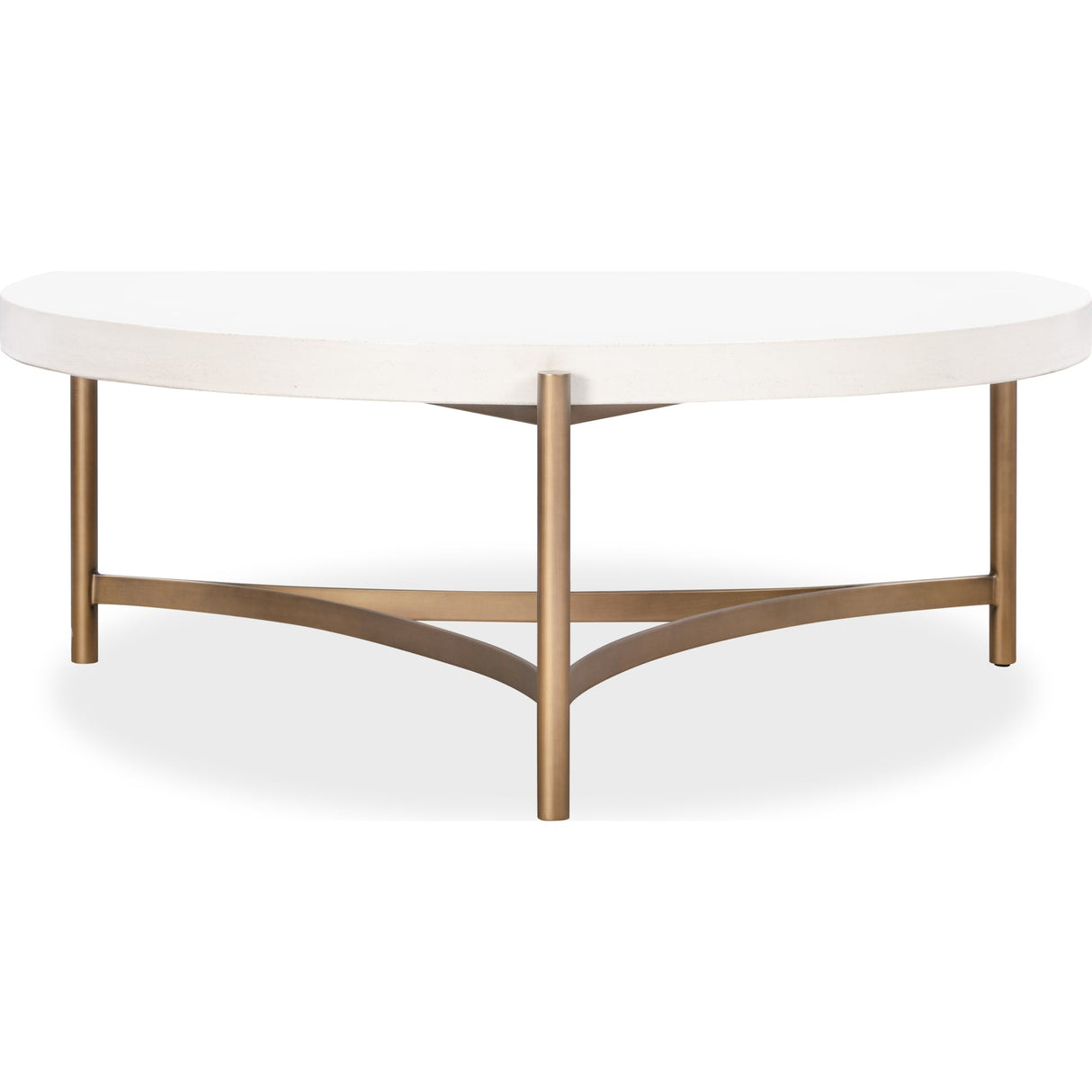 Lyon Round White Concrete and Metal Coffee Table