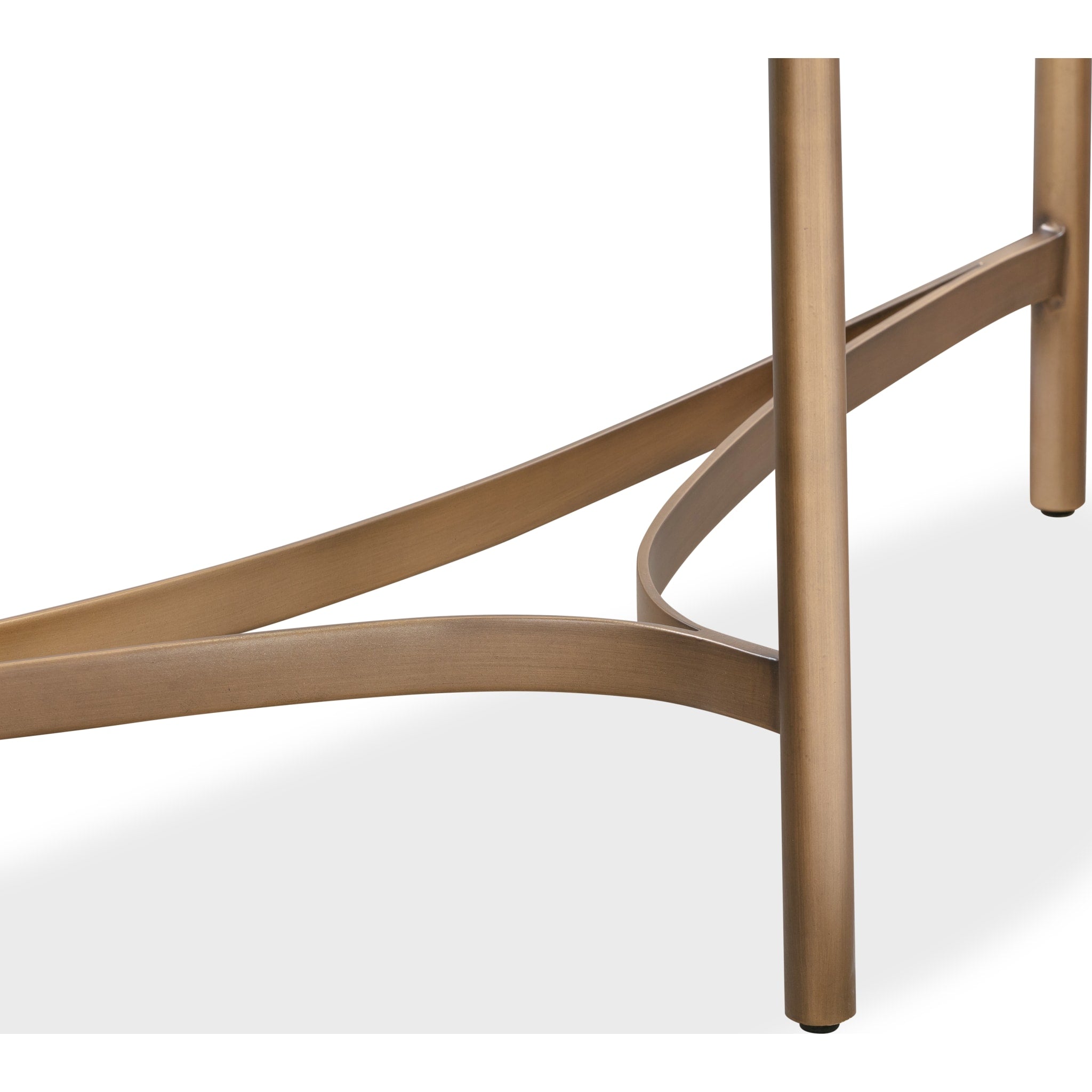 Lyon Semi-circular White Concrete and Metal Console Table