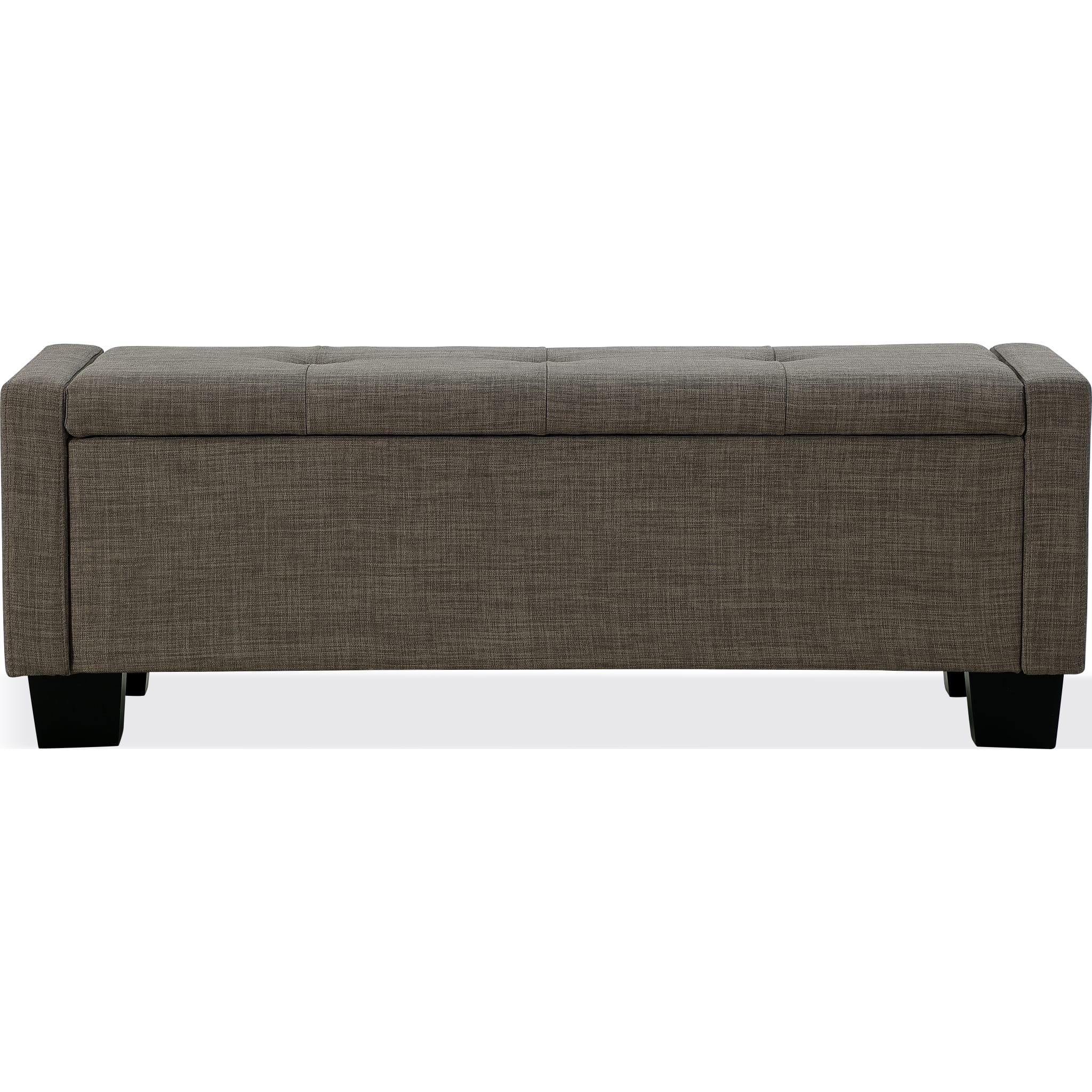 Madeleine Tufted Storage Bench in Dolphin Linen