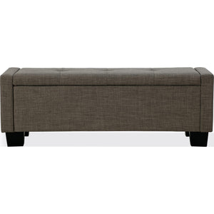 Madeleine Tufted Storage Bench in Dolphin Linen