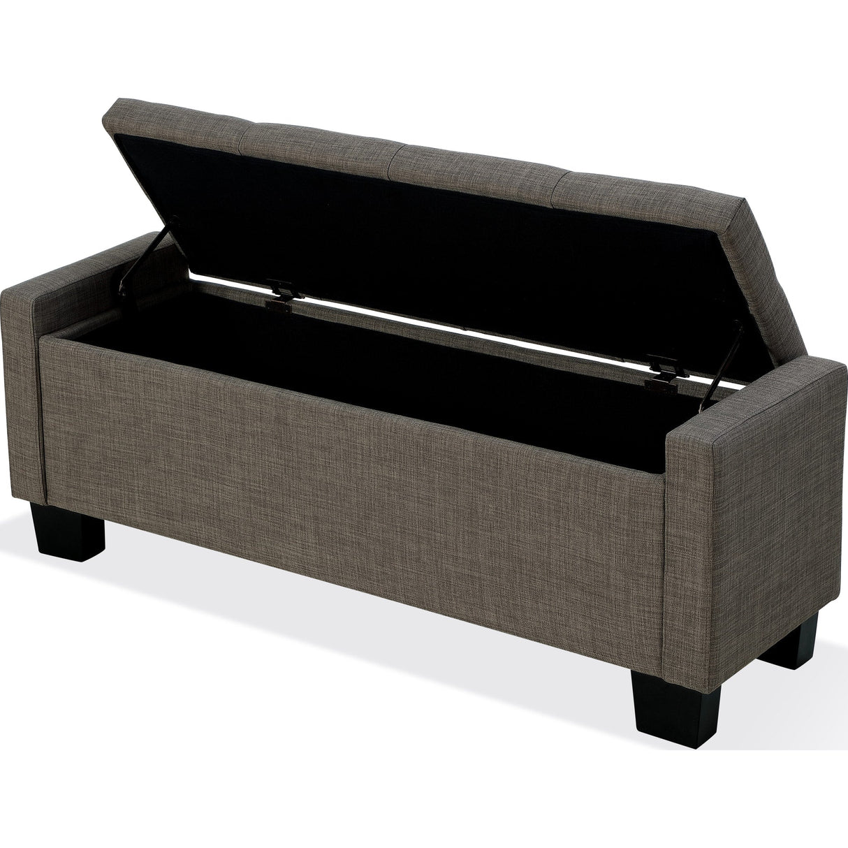 Madeleine Tufted Storage Bench in Dolphin Linen