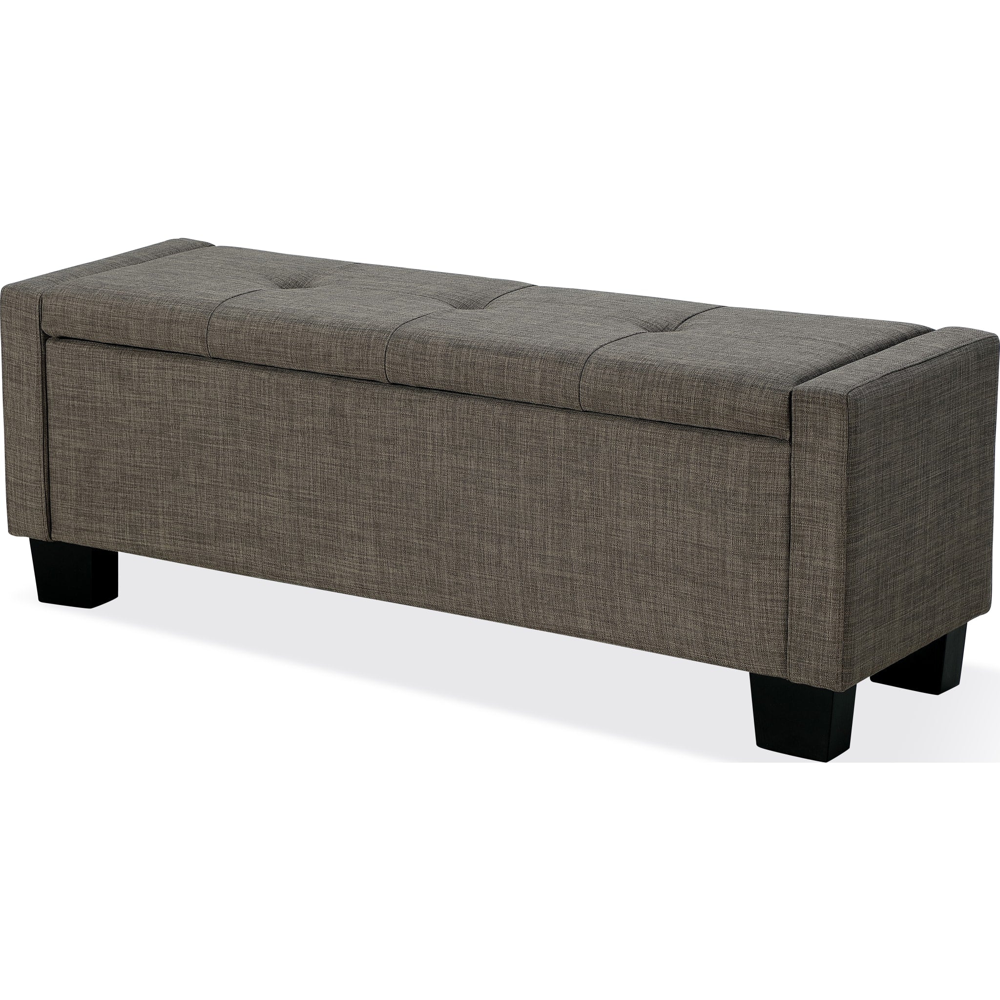 Madeleine Tufted Storage Bench in Dolphin Linen