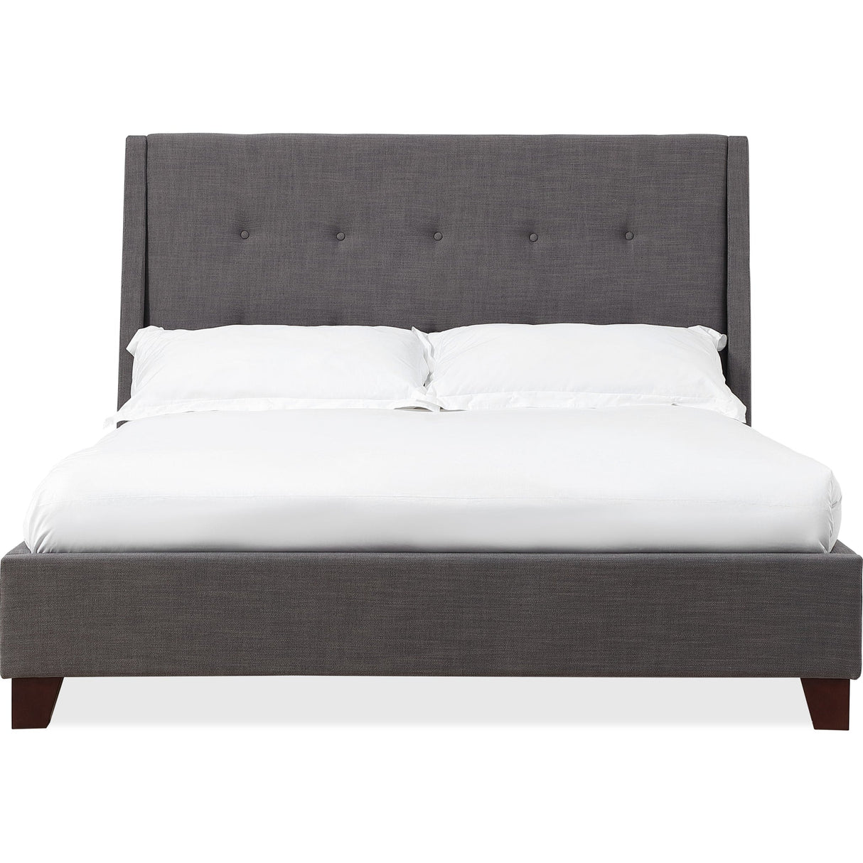 Madera Upholstered Platform Bed in Dark Charcoal