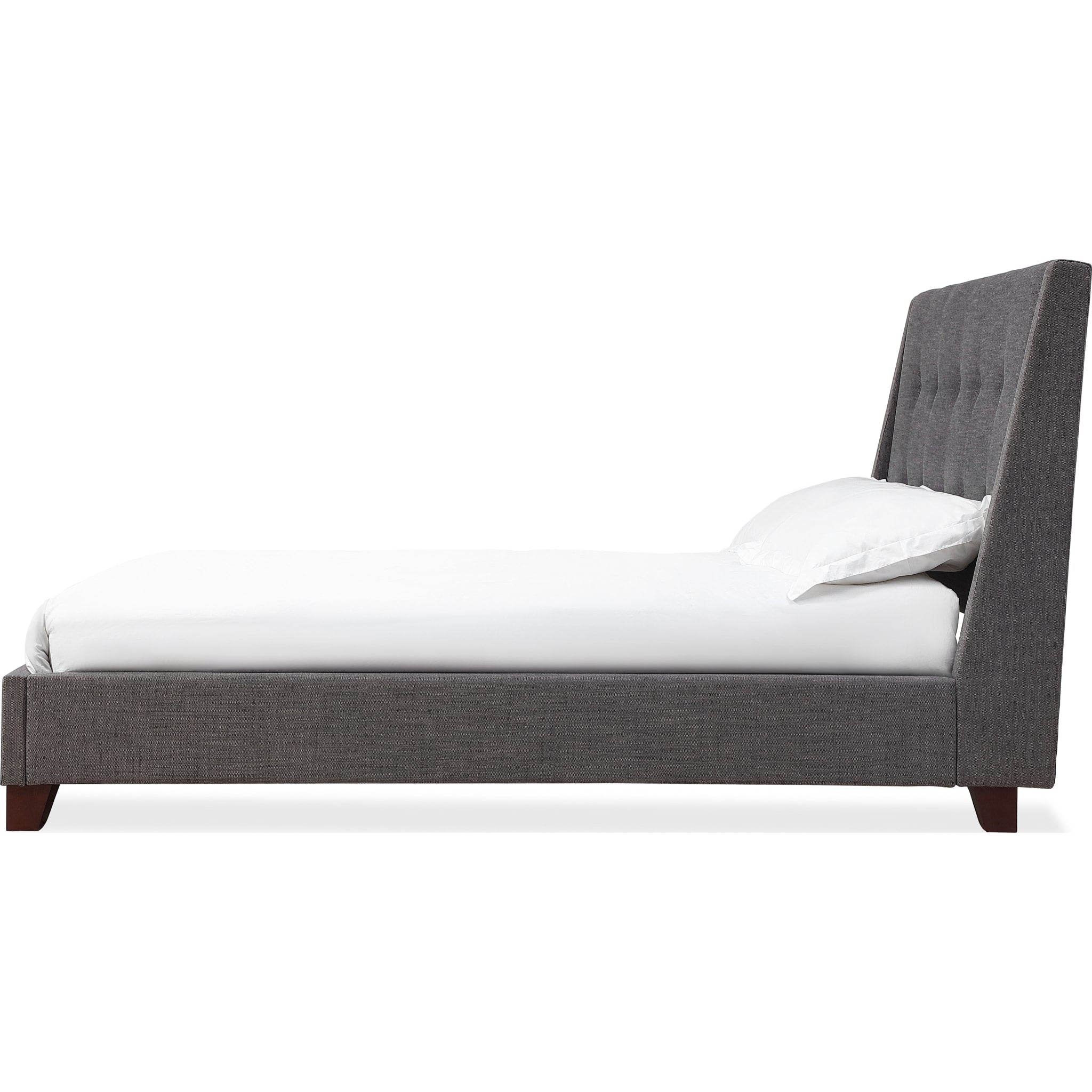 Madera Upholstered Platform Bed in Dark Charcoal