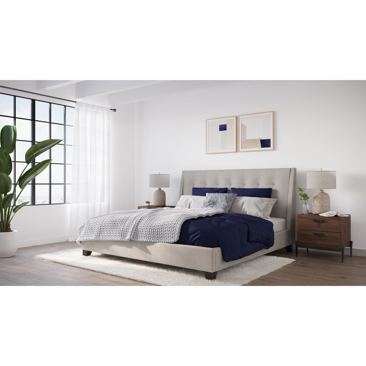 Madera Upholstered Platform Bed in Putty (2026)