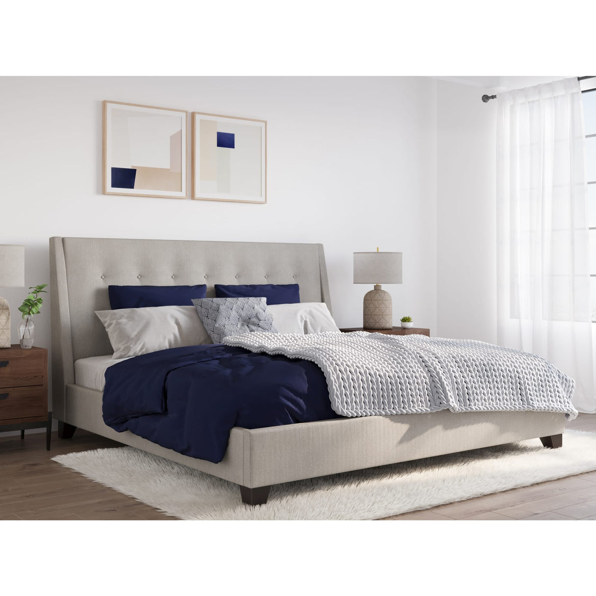 Madera Upholstered Platform Bed in Putty (2026)