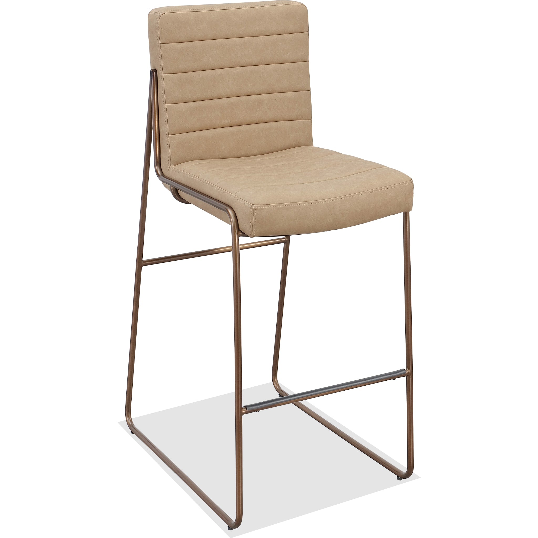 Madison Metal Frame Bar Stool in Honey Synthetic Leather