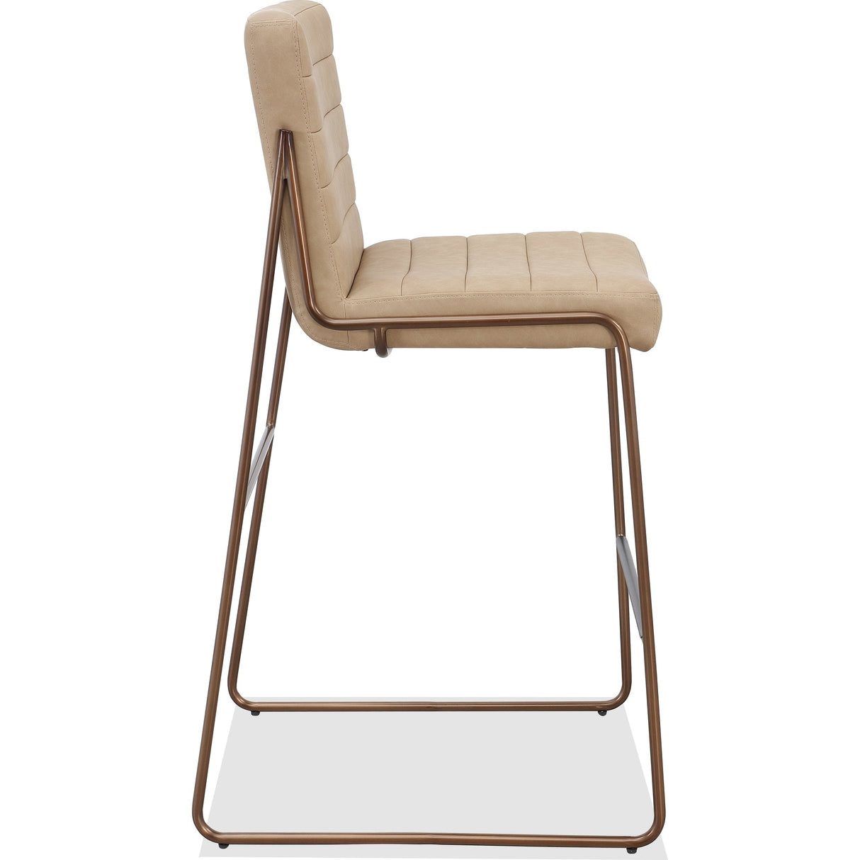 Madison Metal Frame Bar Stool in Honey Synthetic Leather