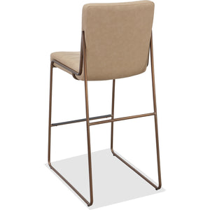 Madison Metal Frame Bar Stool in Honey Synthetic Leather