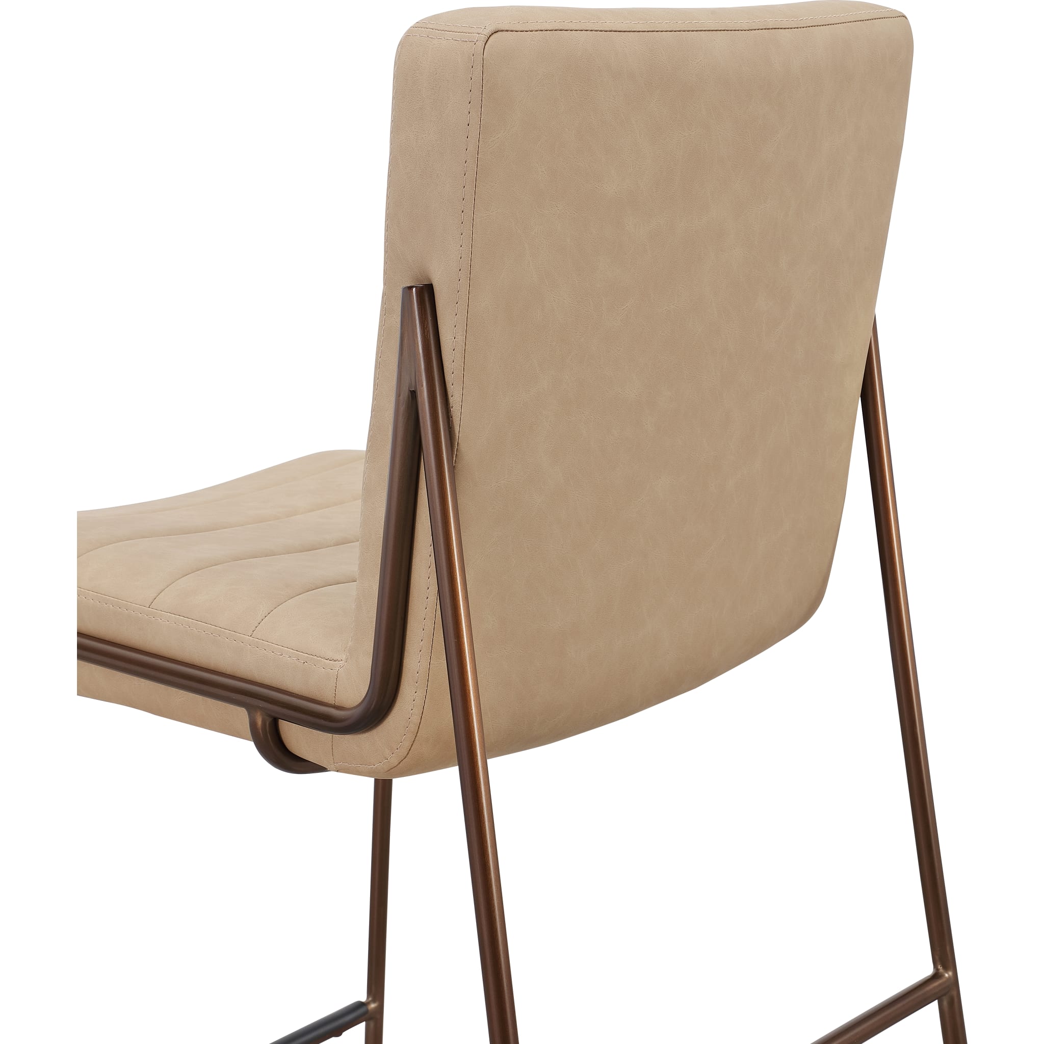 Madison Metal Frame Bar Stool in Honey Synthetic Leather