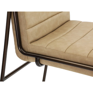 Madison Metal Frame Bar Stool in Honey Synthetic Leather