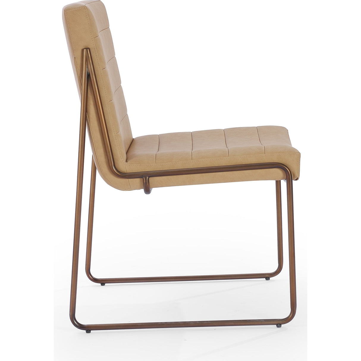 Madison Metal Frame Dining Chair in Honey Synthetic Leather