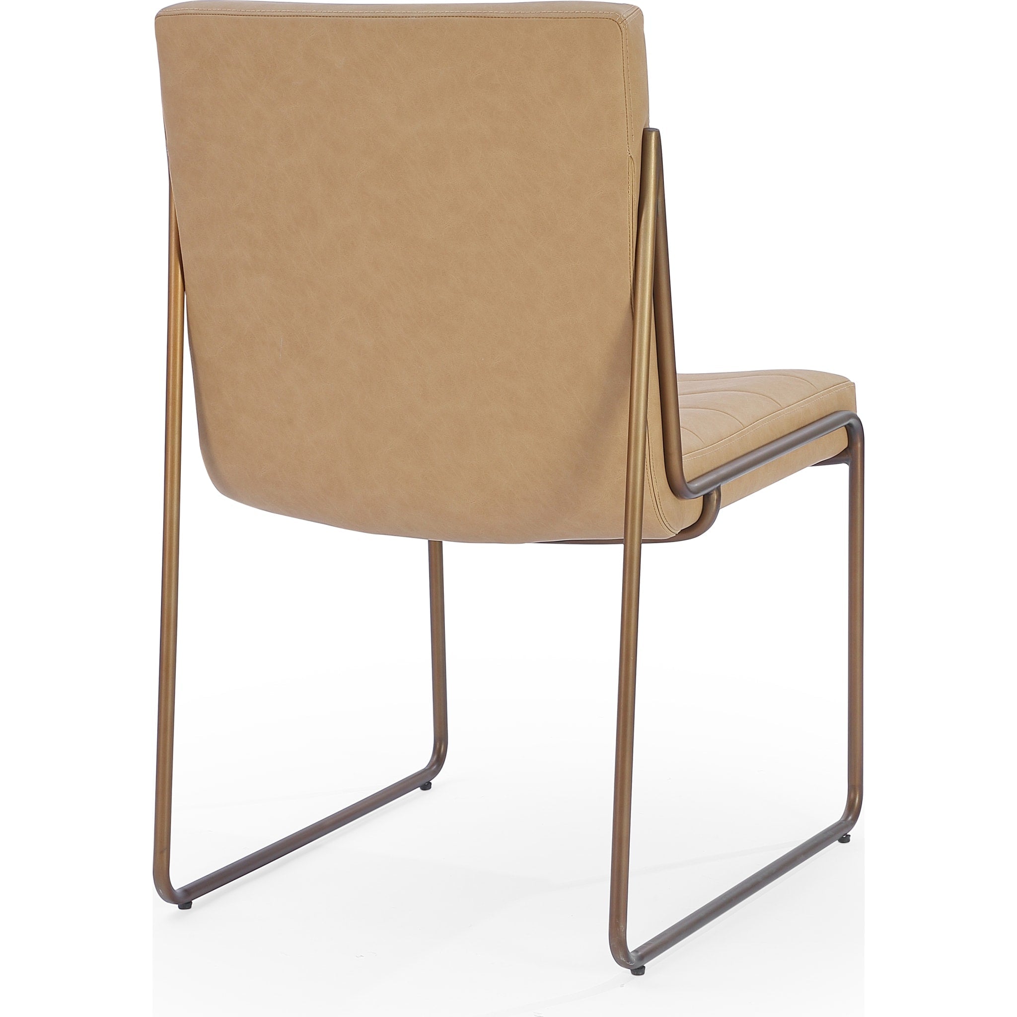 Madison Metal Frame Dining Chair in Honey Synthetic Leather