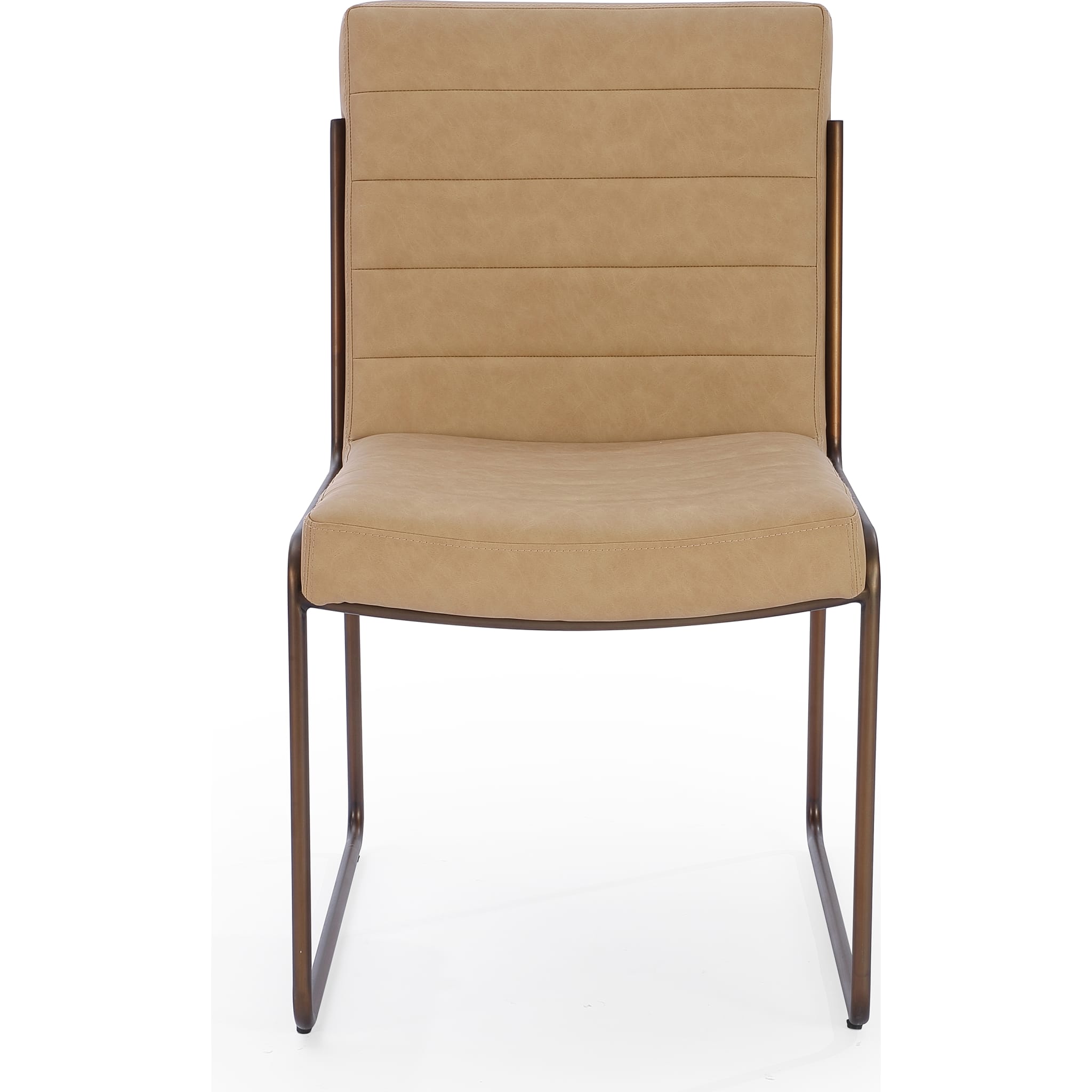 Madison Metal Frame Dining Chair in Honey Synthetic Leather