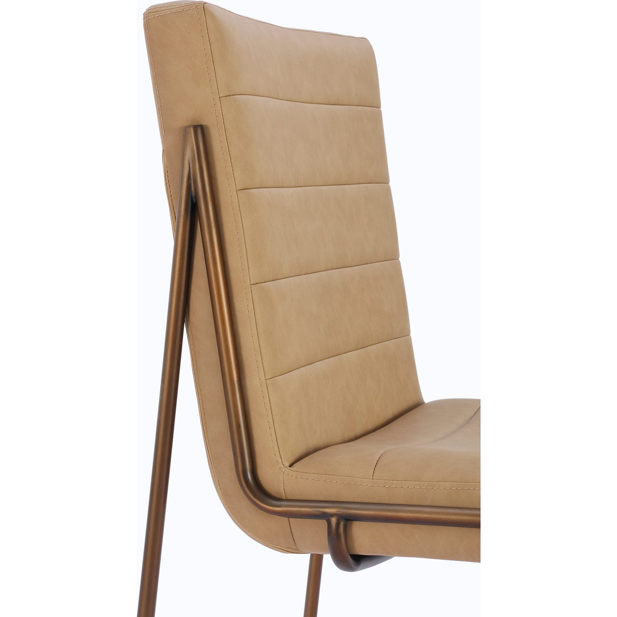Madison Metal Frame Dining Chair in Honey Synthetic Leather