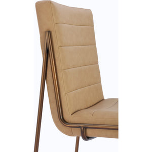 Madison Metal Frame Dining Chair in Honey Synthetic Leather