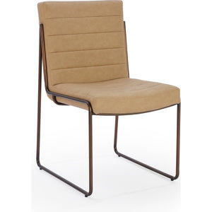 Madison Metal Frame Dining Chair in Honey Synthetic Leather