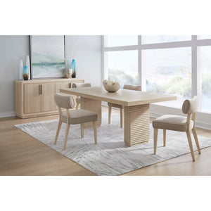 Magnolia Double Pedestal Wooden Dining Table in Daffodil