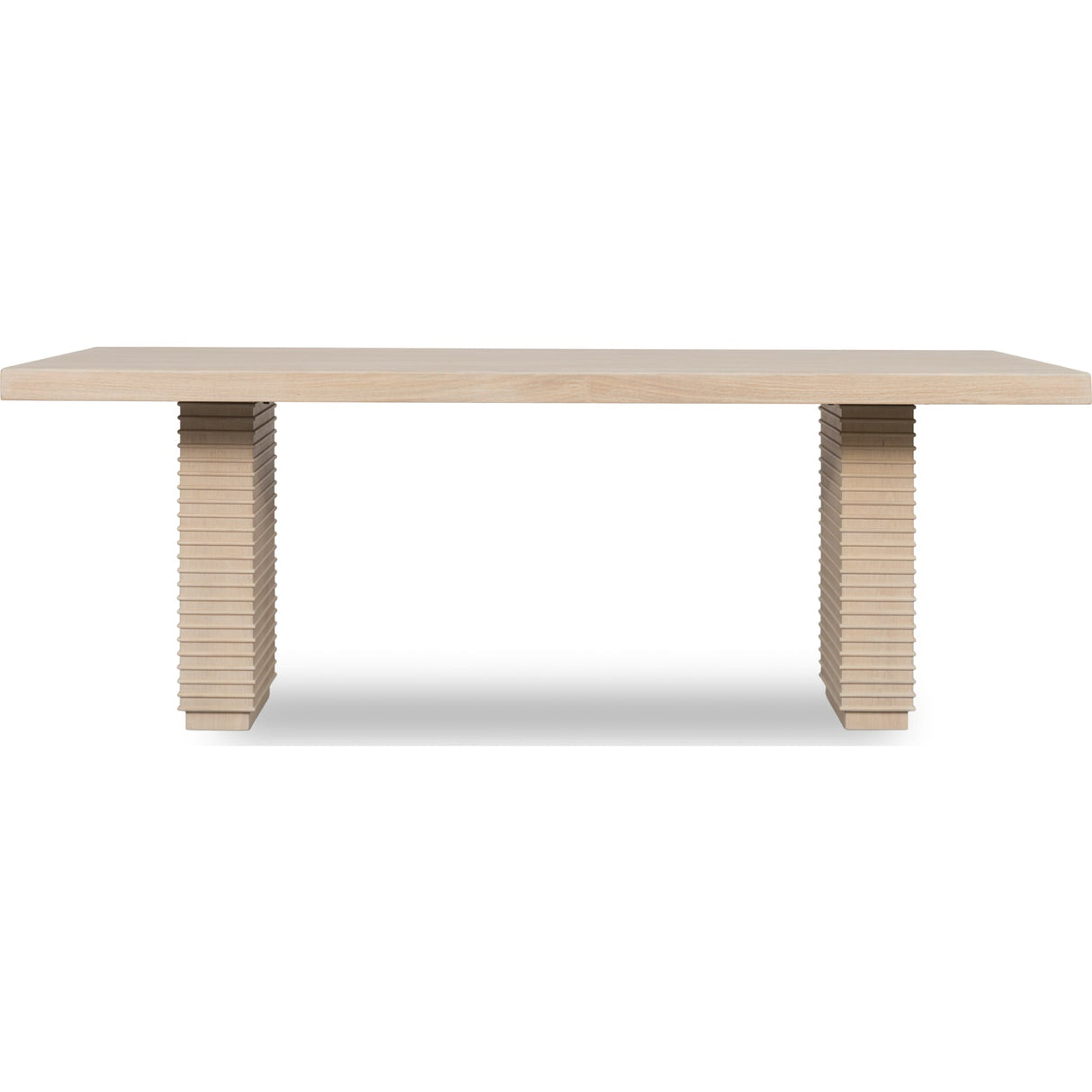 Magnolia Double Pedestal Wooden Dining Table in Daffodil