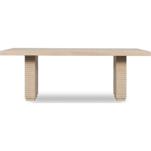 Magnolia Double Pedestal Wooden Dining Table in Daffodil