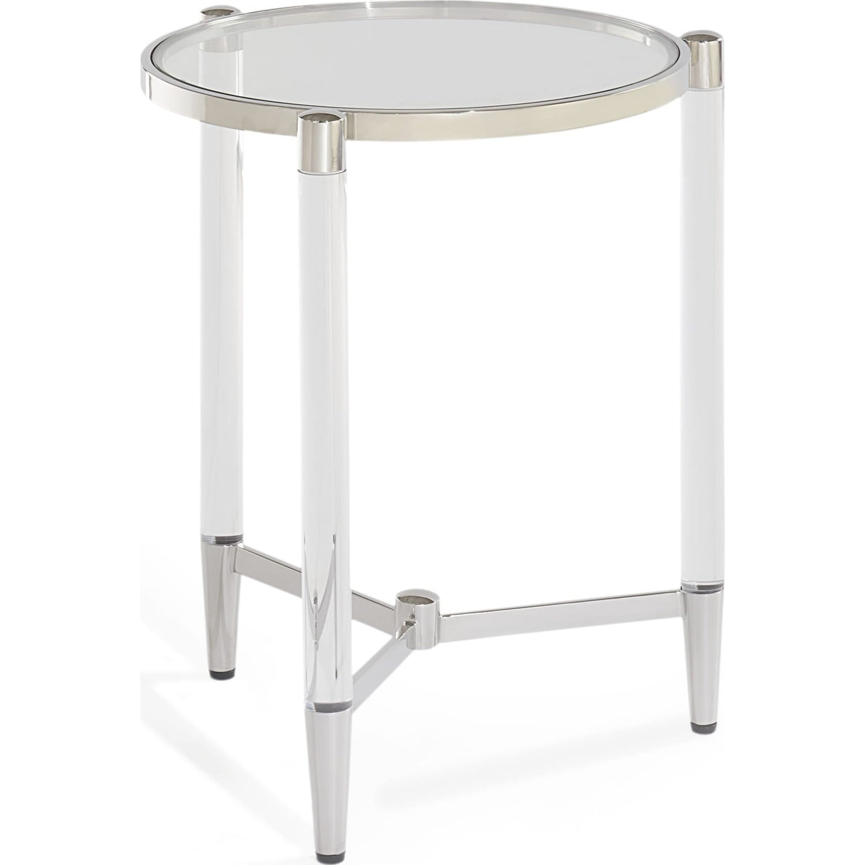 Marilyn Glass Top and Steel Base Round End Table