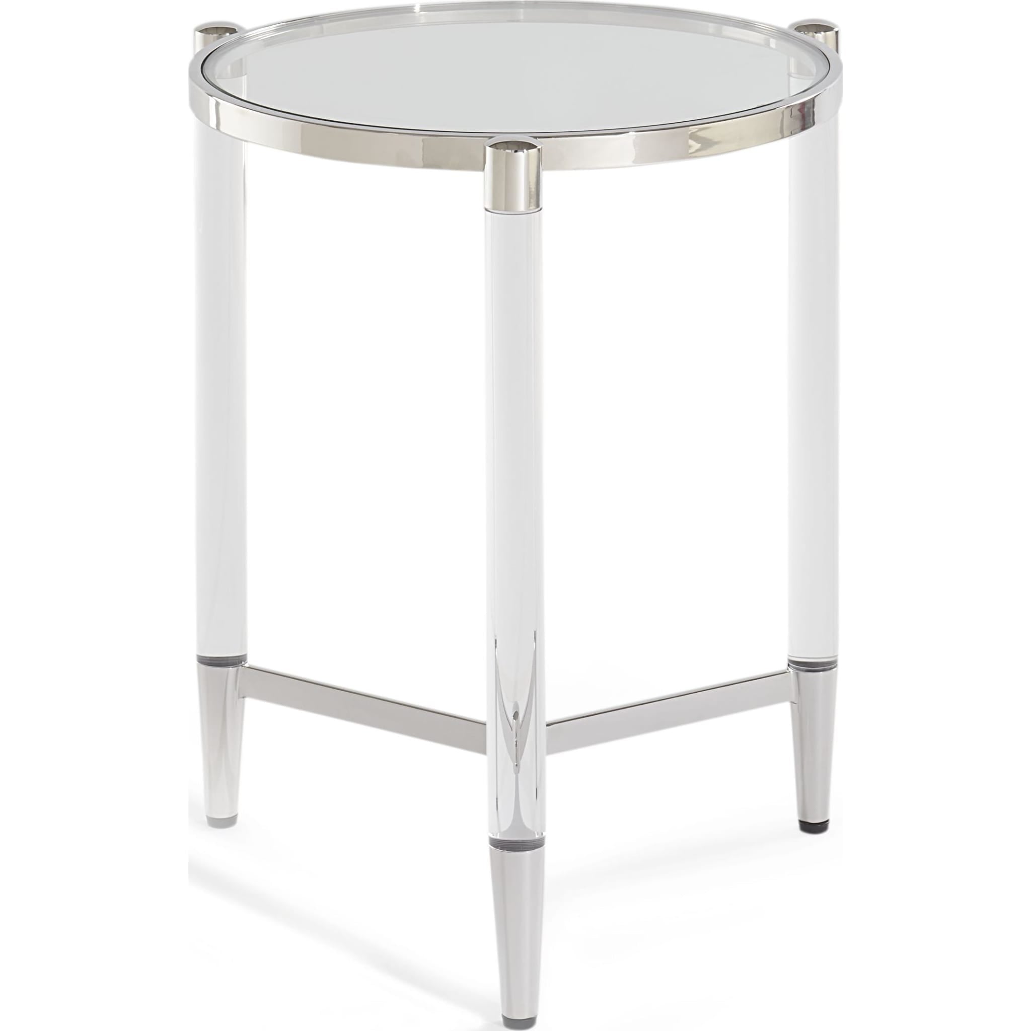 Marilyn Glass Top and Steel Base Round End Table