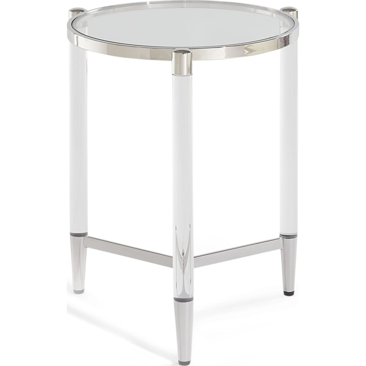Marilyn Glass Top and Steel Base Round End Table