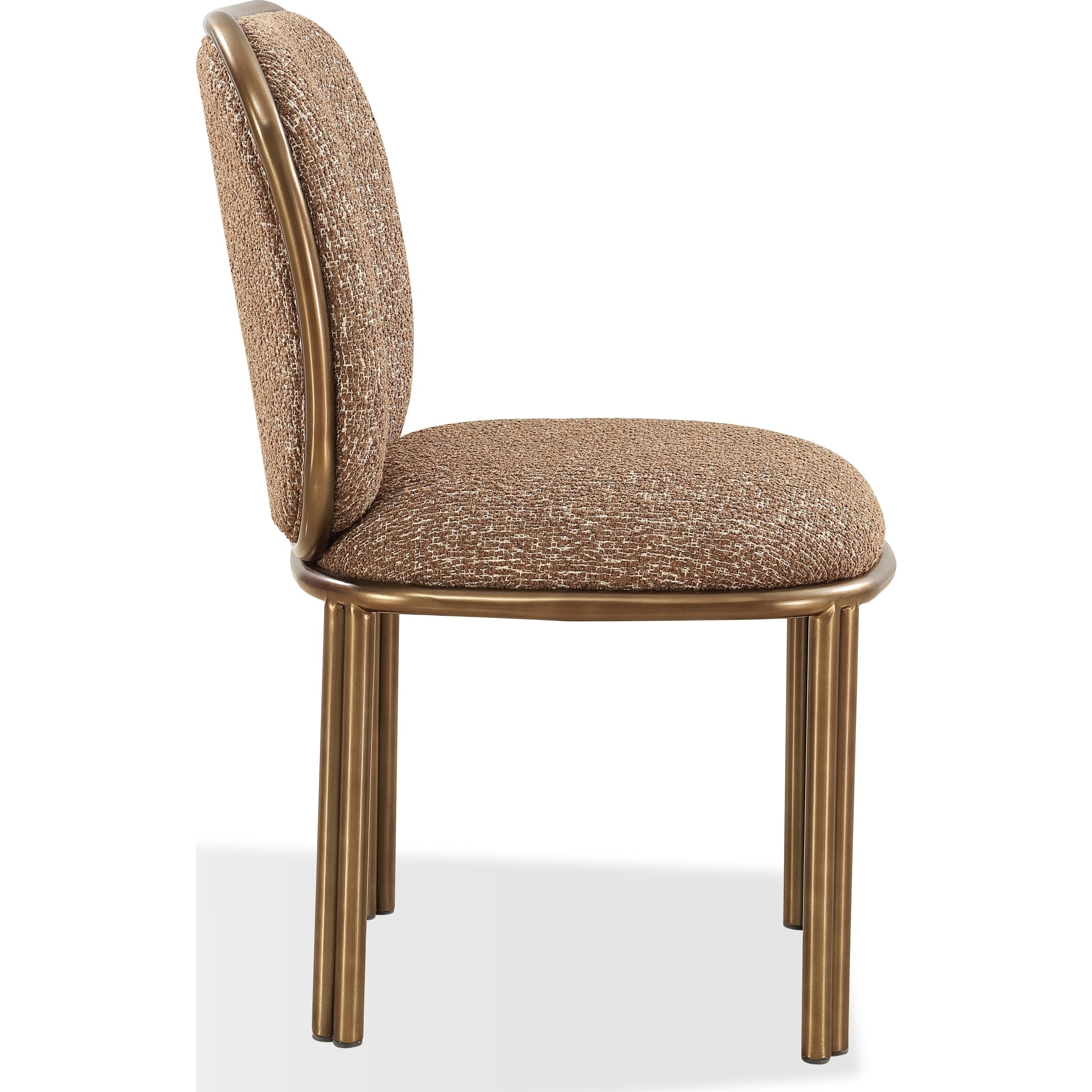 Mataranka Dining Chair in Giraffe Chenille and Brushed Golden Stainless Steel