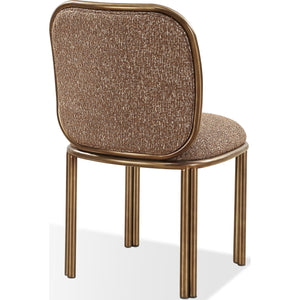 Mataranka Dining Chair in Giraffe Chenille and Brushed Golden Stainless Steel