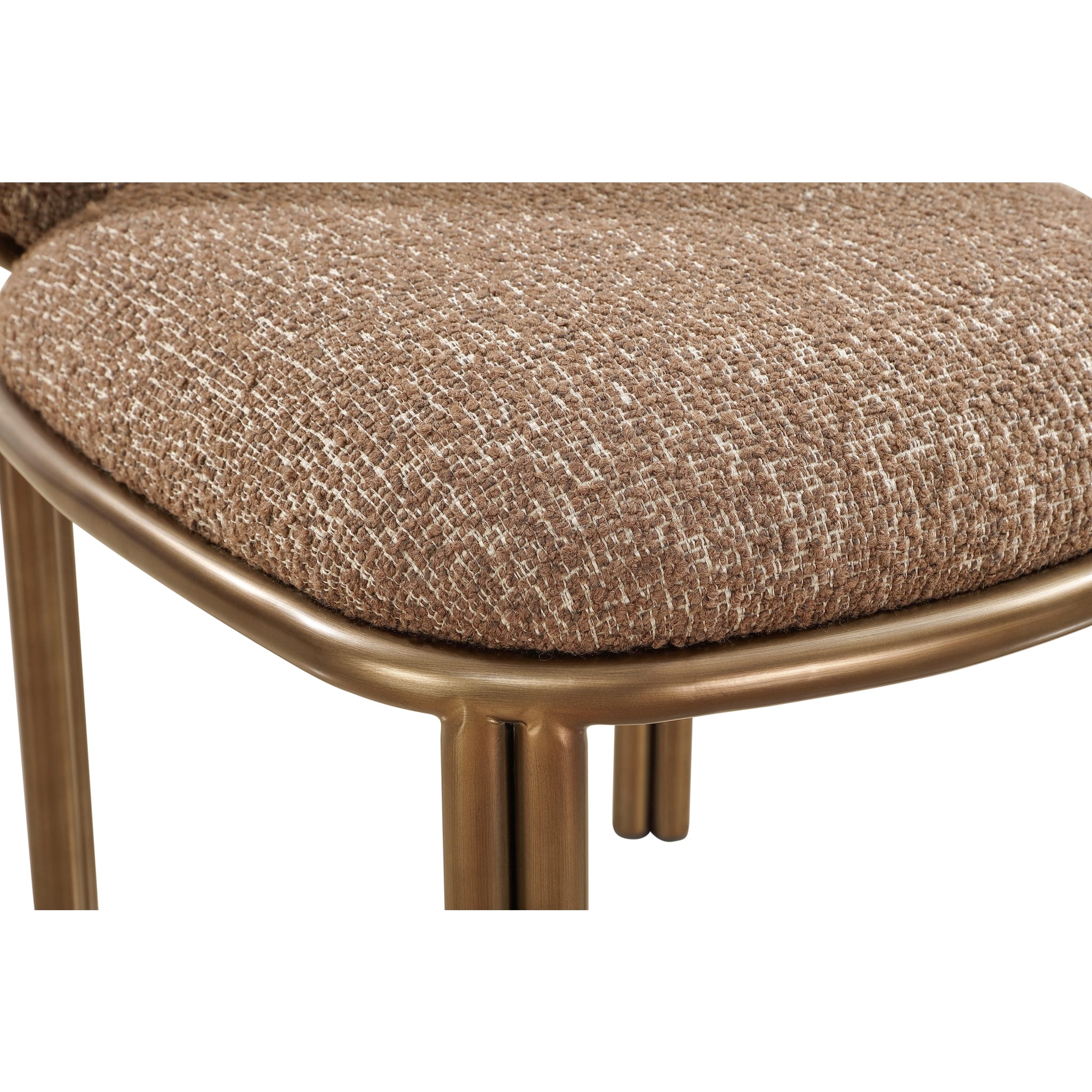 Mataranka Dining Chair in Giraffe Chenille and Brushed Golden Stainless Steel