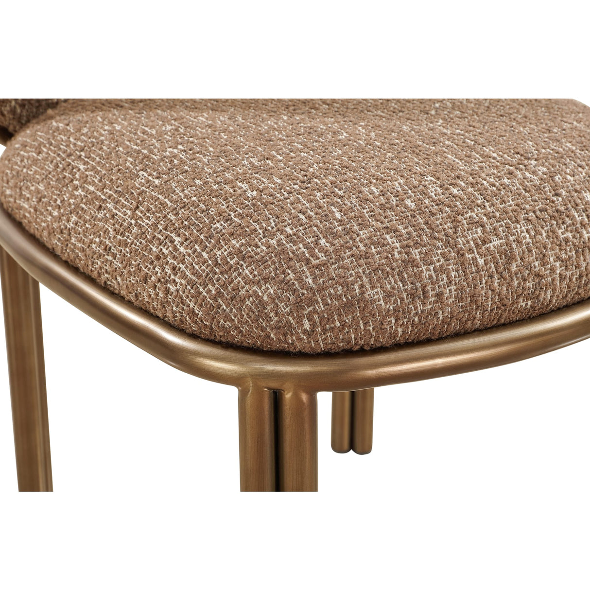 Mataranka Dining Chair in Giraffe Chenille and Brushed Golden Stainless Steel