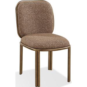 Mataranka Dining Chair in Giraffe Chenille and Brushed Golden Stainless Steel