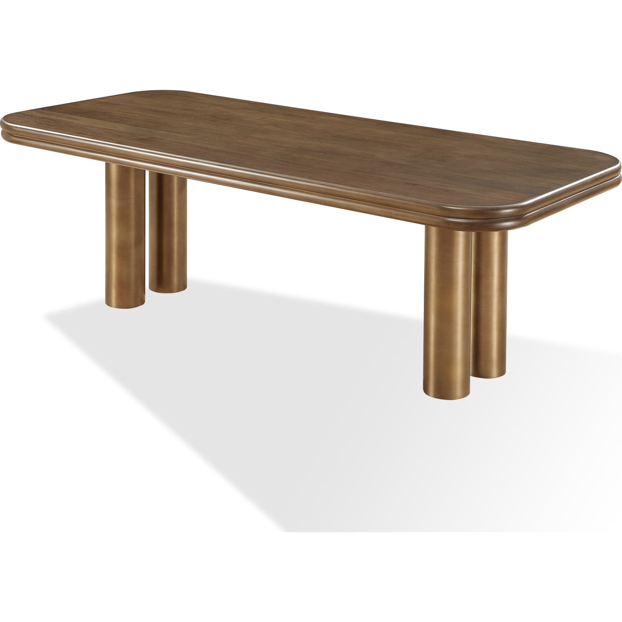 Mataranka Rectangular Dining Table in Bistre and Brushed Golden Stainless Steel
