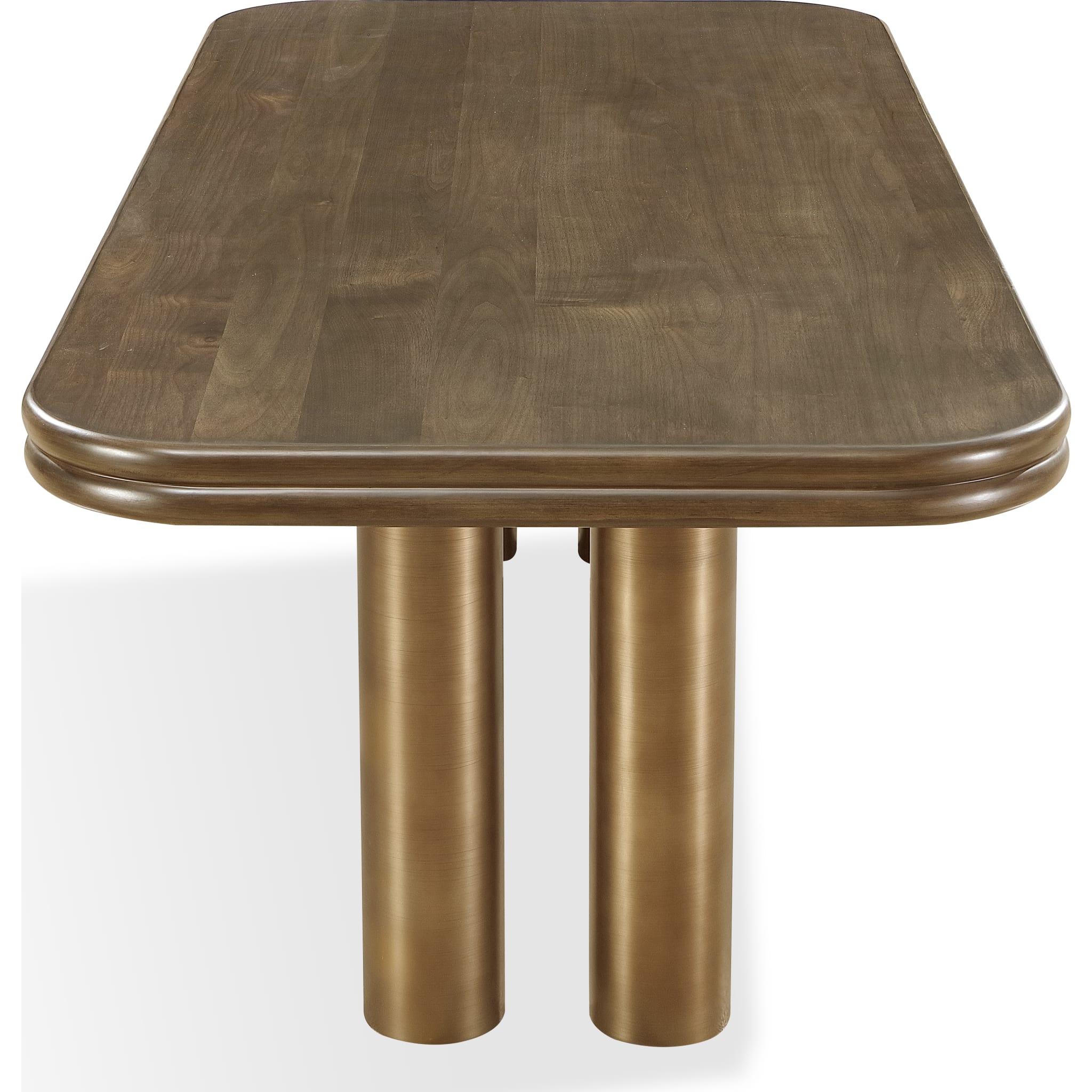 Mataranka Rectangular Dining Table in Bistre and Brushed Golden Stainless Steel