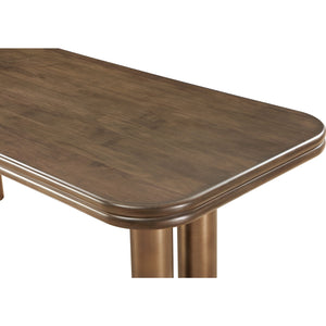 Mataranka Rectangular Dining Table in Bistre and Brushed Golden Stainless Steel