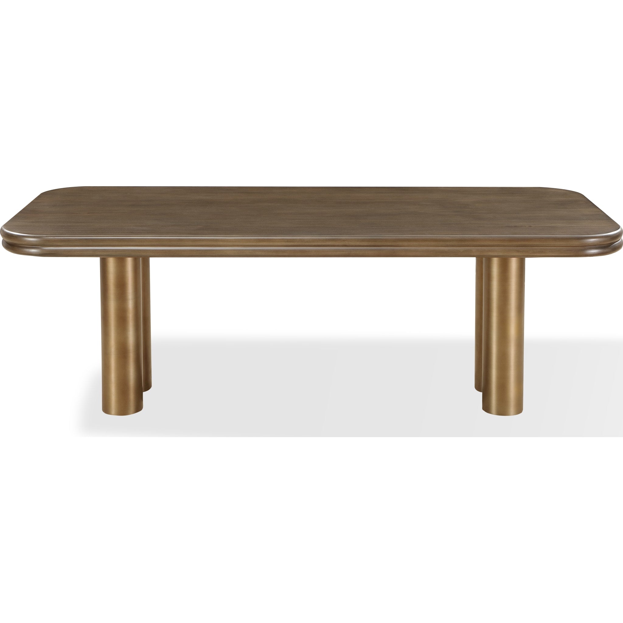 Mataranka Rectangular Dining Table in Bistre and Brushed Golden Stainless Steel