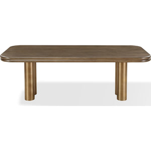 Mataranka Rectangular Dining Table in Bistre and Brushed Golden Stainless Steel