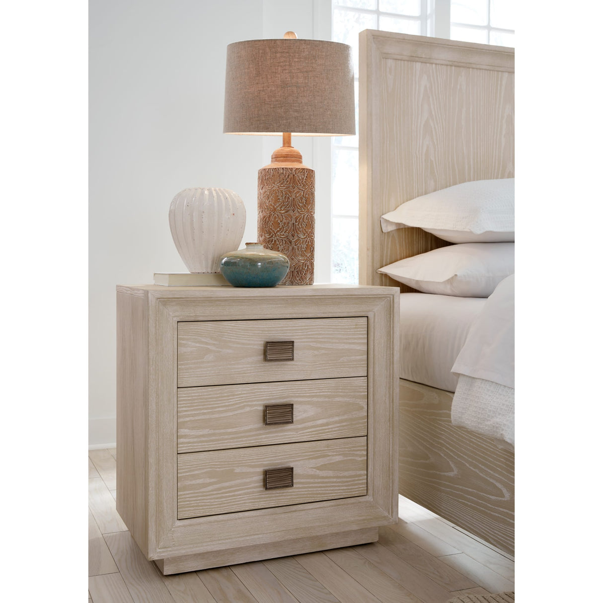 Maxime Three Drawer USB-Charging Nightstand