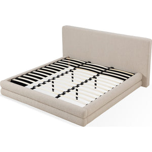Maya Upholstered Platform Bed in Brun Boucle