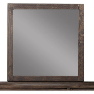 McKinney Solid Wood Beveled Glass Mirror in Espresso Pine